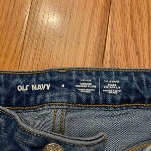 Old Navy Denim High-Rise Cropped Flare Jeans - Medium Blue